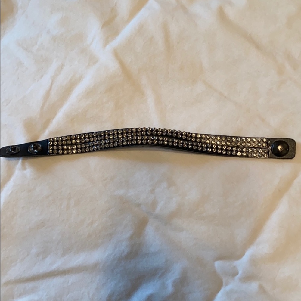 Gray Black Band Sparkly Bracelet